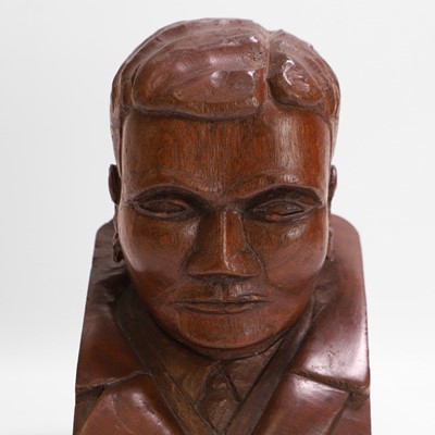 Lot 228 - A folk art Second World War carved wooden bust