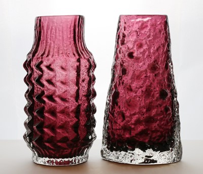 Lot 236 - A Whitefriars Aubergine Pineapple glass vase