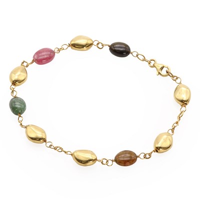 Lot 59 - An Italian 18ct gold multi-coloured gemstone bracelet