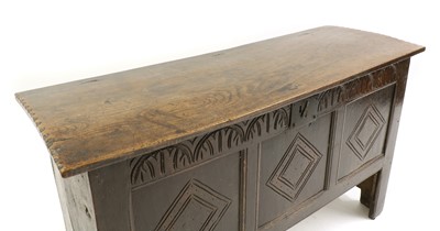 Lot 425 - A transitional six plank coffer