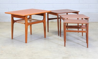 Lot 454 - A nest of three Danish side tables