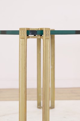 Lot 162 - A pair of modernist brass side tables
