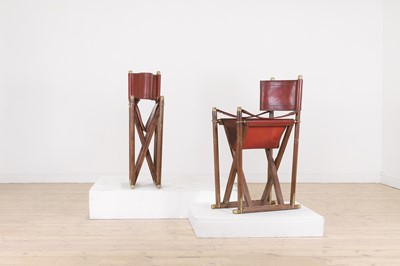 Lot 148 - A pair of beech and leather director's chairs