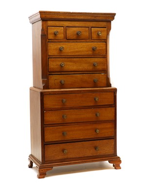 Lot 233 - A George III style mahogany apprentice chest on chest