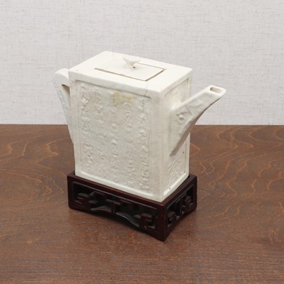 Lot 133 - A Chinese white-glazed teapot