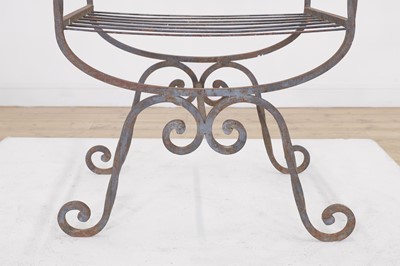 Lot 430 - A set of four wrought-iron garden chairs