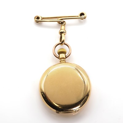 Lot 277 - A ladies' 18ct gold hunter fob watch