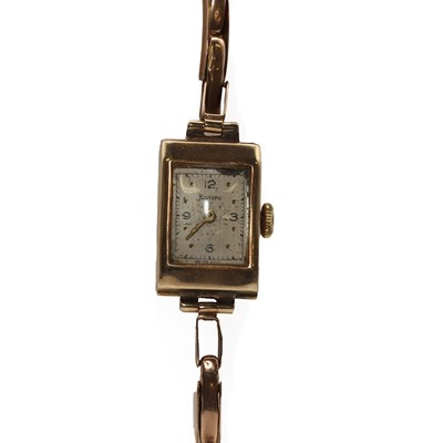 Lot 242 - Two ladies' 9ct gold mechanical bracelet watches