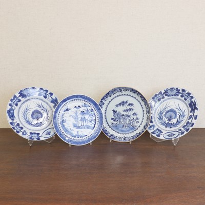 Lot 205 - A collection of four Chinese blue and white plates