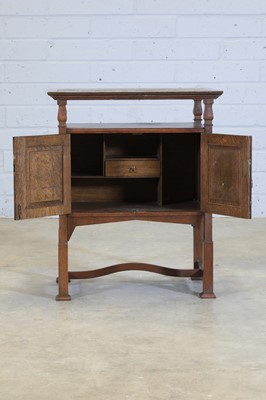 Lot 92 - An Arts and Crafts copper and oak side cabinet