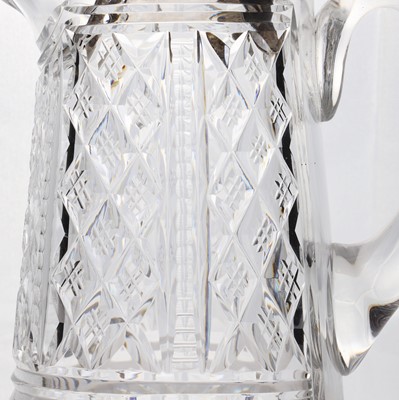 Lot 58 - A cut glass and silver-mounted water jug