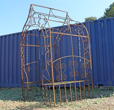 Lot 457 - A wrought iron garden conversation seat or arbour seat