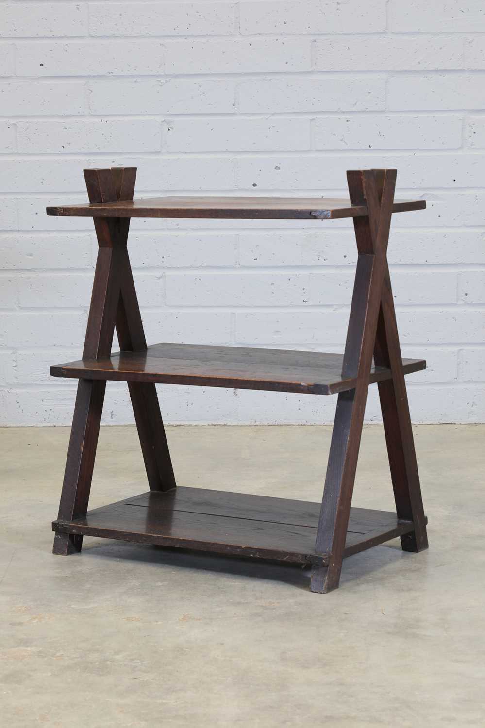 Lot 93 - An oak three-tier bookstand