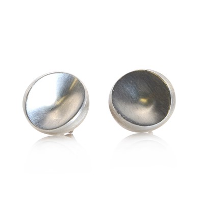 Lot 118 - A pair of Danish Modernist sterling silver stud earrings, by Georg Jensen
