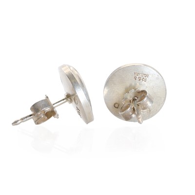 Lot 118 - A pair of Danish Modernist sterling silver stud earrings, by Georg Jensen