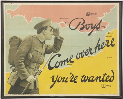 Lot 129 - A large WWI Parliamentary recruitment poster