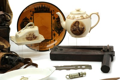 Lot 123 - A group of WWI memorabilia, equipment and trench art