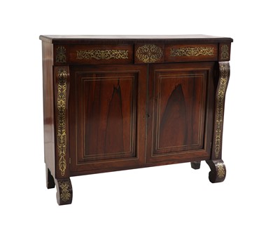 Lot 322 - A Rosewood and brass side cabinet