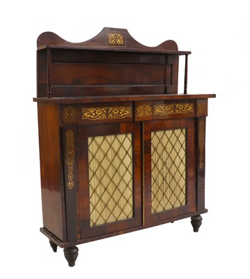 Lot 611 - A rosewood and brass chiffonier