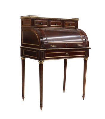Lot 302 - A Louis XVI-style mahogany cylinder bureau