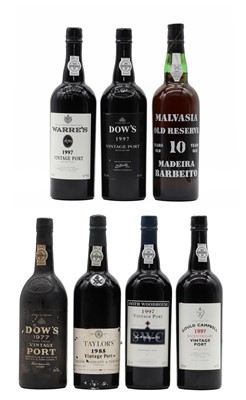 Lot 210 - A selection of Vintage Port and Madeira to include Dow's, 1977 and six various others