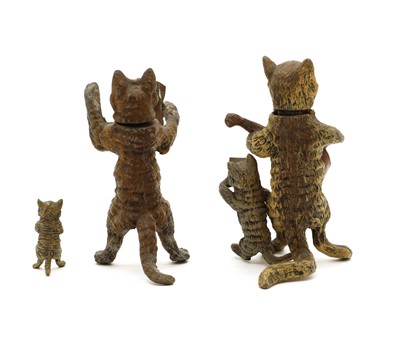 Lot 313 - Two cold painted bronze figurines