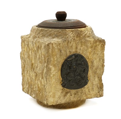 Lot 213 - A WWII bomb damaged House of Parliament stone jar