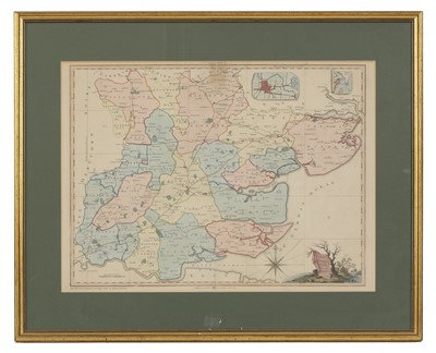 Lot 23 - Two MAPS: 1- Emanuel Bowen: An Accurate map of the County of Essex