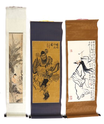 Lot 172 - A collection of three Chinese hanging scrolls