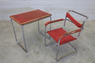 Lot 189 - A Thonet child's cantilever 'B34' chair and 'B53' table