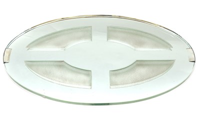 Lot 278 - An Art Deco oval mirrored glass tray
