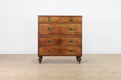Lot 404 - A Victorian mahogany and brass campaign chest