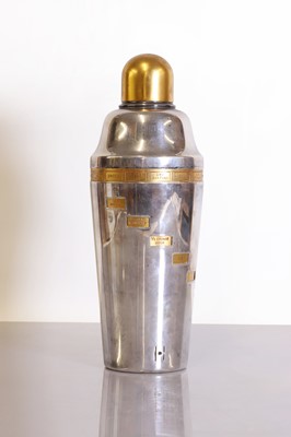 Lot 158 - An Asprey silver-plated 'recipe' cocktail shaker