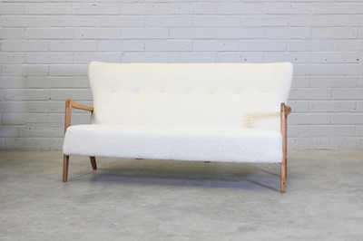 Lot 365 - A Danish oak-framed settee