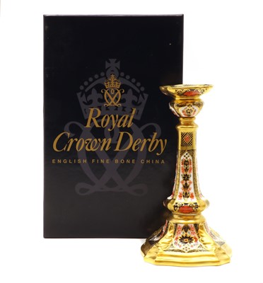 Lot 110 - A Royal Crown Derby porcelain candlestick