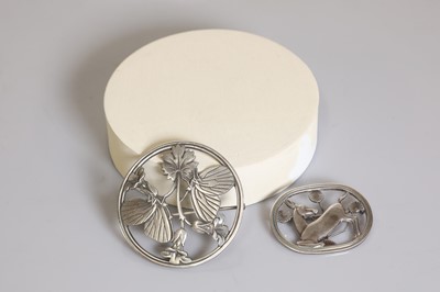 Lot 391 - Two sterling silver brooches by Georg Jensen