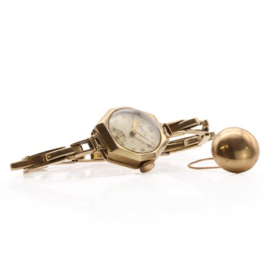 Lot 234 - A cased ladies' 9ct gold Gelda mechanical bracelet watch