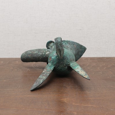 Lot 232 - A Chinese bronze 'jue' cup