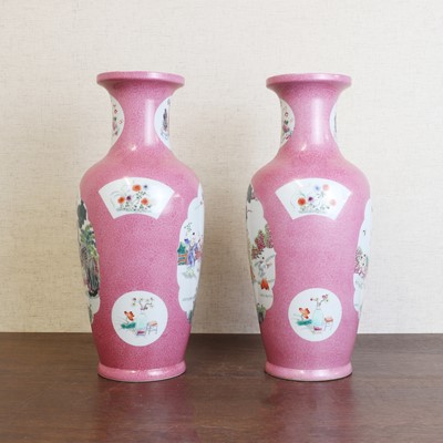 Lot 97 - A pair of Chinese famille rose vases