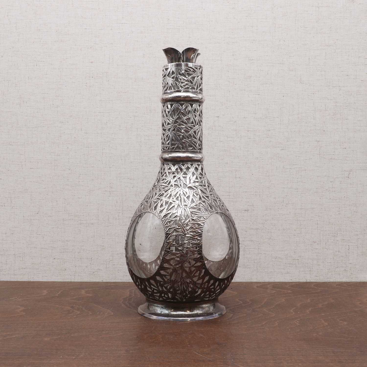 Lot 179 - A Chinese export silver glug decanter