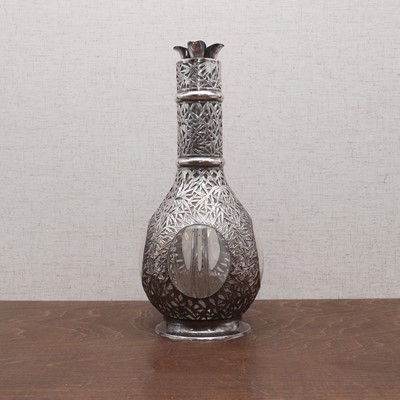 Lot 179 - A Chinese export silver glug decanter