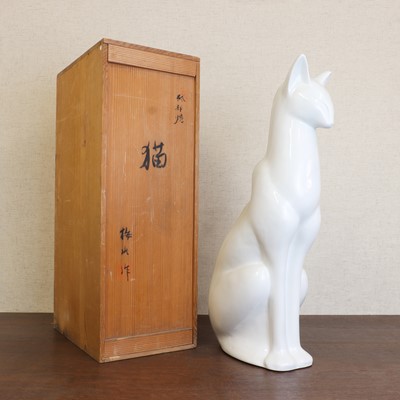 Lot 159 - A Japanese Tobeyaki porcelain okimono