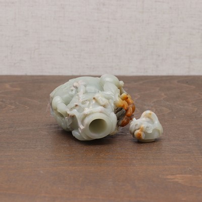 Lot 363 - A Chinese jade double gourd vase