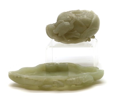 Lot 203 - A Chinese jade water pot