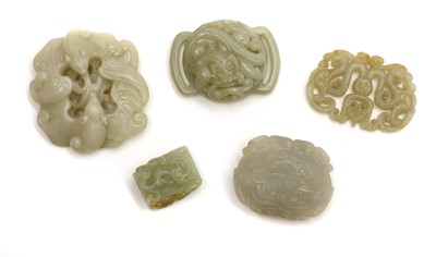 Lot 204 - Five Chinese jade carvings
