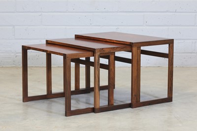 Lot 180 - A Danish nest of three rosewood tables