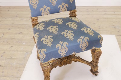 Lot 163 - A pair of Louis XIV-style giltwood side chairs