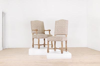Lot 229 - A set of six pale oak dining chairs by OKA