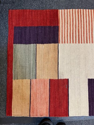 Lot 131 - A modernist flat-weave wool runner