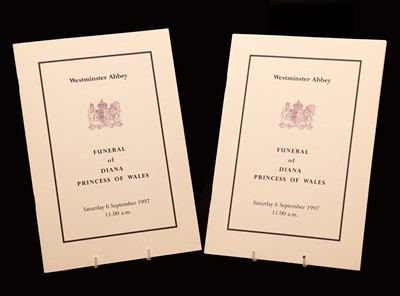 Lot 263 - Two Order of Services for the Funeral of Diana, Princess of Wales